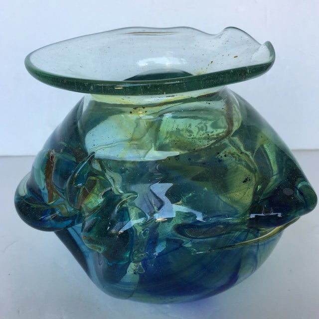 Bramhall Hand - Blown Art Glass Sculpture/ Vessel Signed and Dated 1971 For Sale - Image 11 of 13
