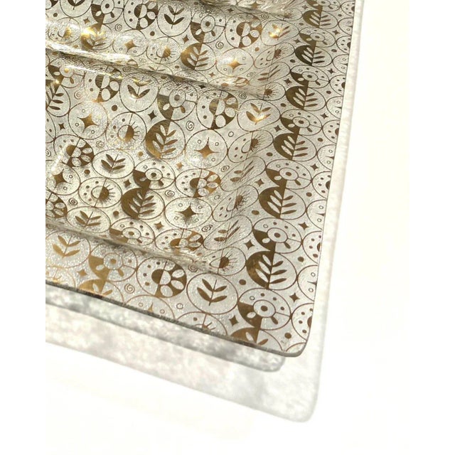 Gold Vintage XL Georges Briard Glass Serving Tray For Sale - Image 8 of 10