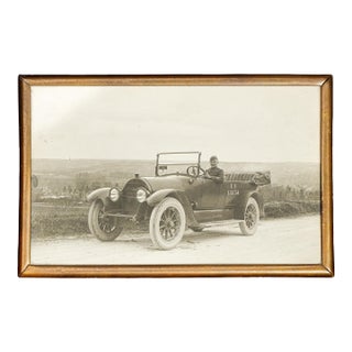 Fascinating Us Soldier World War I Uniform Car Antique Framed Photograph Photo Picture For Sale