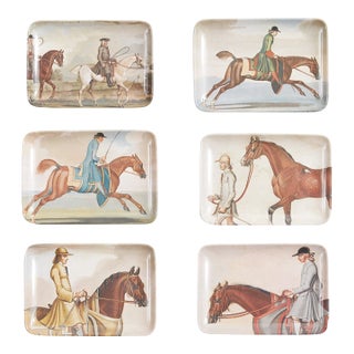 Equine Mini Melamine Trinket Trays - Set of 6 For Sale