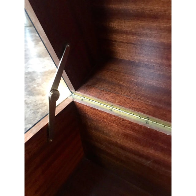 1940s Art Deco Black Lacquer Box With Metal Inlay For Sale - Image 11 of 13