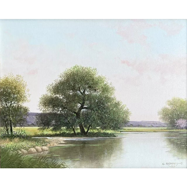 Charles Summey Original Landscape Oil on Canvas, Framed 29”X25” Signed Excellent condition. No damage to frame or art....