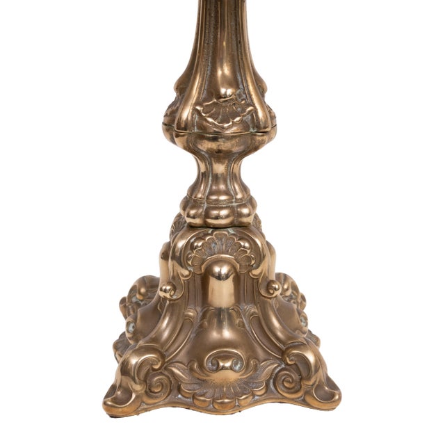 1920s Rococo Silver Plated Table Lamps, 1920s, Set of 2 For Sale - Image 5 of 13