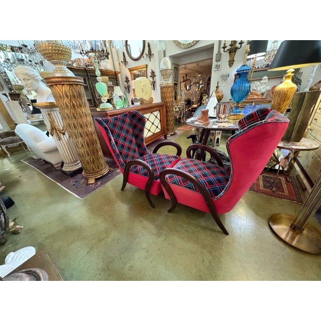 Mid-Century Modern Pair of Italian Modern Lounge Chairs by Paolo Buffa For Sale - Image 3 of 9