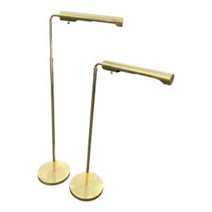 1980s Brass Casella Style Swivel Extending Floor Lamp-A Pair