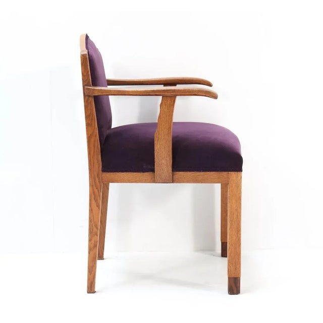 Set of Oak Art Deco Armchairs from FA Drilling Amsterdam, 1920s For Sale - Image 9 of 18