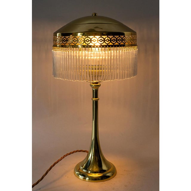 Art Deco Table Lamp with Glass Sticks, Vienna, 1920s For Sale - Image 11 of 15