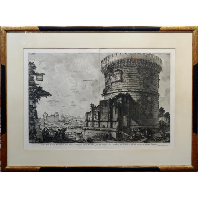 Giovanni Battista Piranesi -Veduta del Sepolcro della Famiglia Plauzia -18th century Etching "Veduta del Sepolcro della...