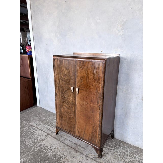Wood Art Deco Walnut Compact Wardrobe, 1930s For Sale - Image 7 of 10