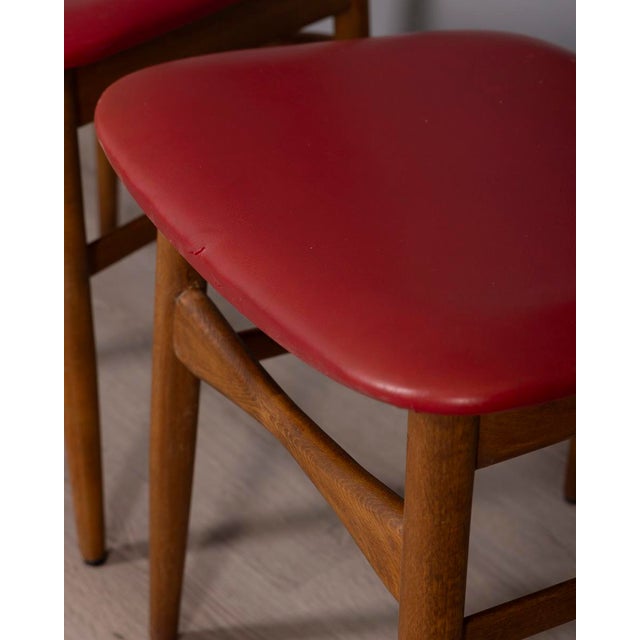 Vintage Italian Chairs in Wood and Leather, 1960s, Set of 2 For Sale - Image 6 of 14