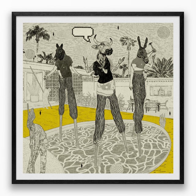 This work is the center panel of Steve Moors’ Pool Party triptych. Set within a modern outdoor setting, the composition...