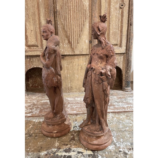 Pair of French Neoclassical Terracotta Statues For Sale - Image 4 of 9