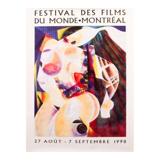 1998 Original Canadian Poster, Festival Des Films Du Monde, Montréal - Almada Ramos For Sale