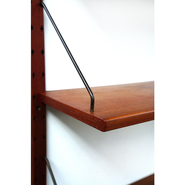 Danish Wall Shelving in Teak and Brass, 1960s, Set of 6 For Sale - Image 4 of 5