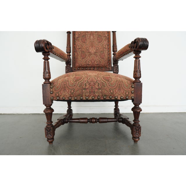 Wood Vintage Spanish Revival Carved Wood Armchairs (Set of 2) For Sale - Image 7 of 17
