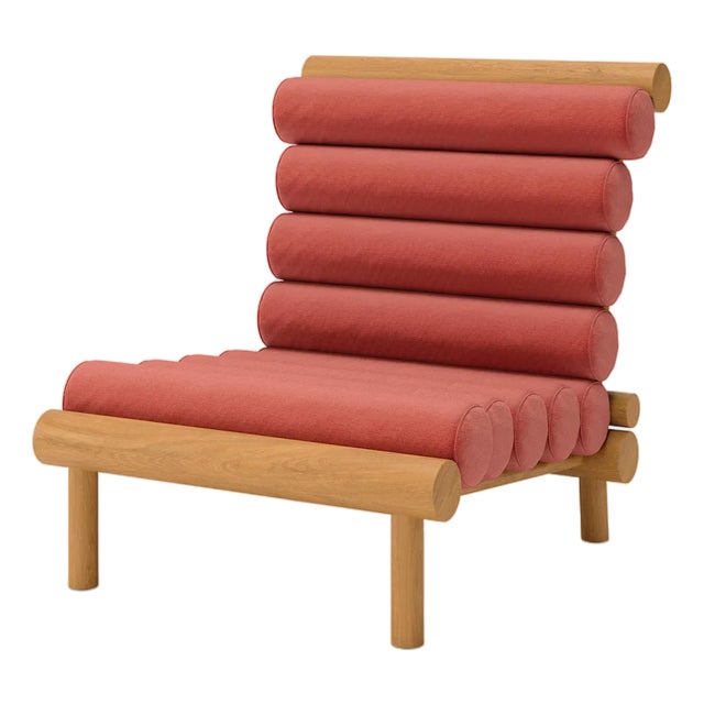 Rishon Teak Outdoor Lounge Chair – Alpine Modern Design in Sunbrella Canvas Henna For Sale