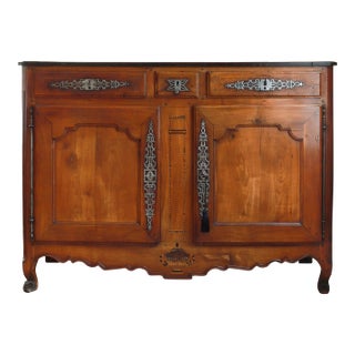 French Provincial Louis XV Walnut Sideboard, 18th Century Buffet For Sale