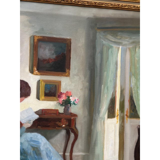 Edith Gert, Woman Reading, 1960s, Oil on Canvas, Framed For Sale - Image 11 of 17