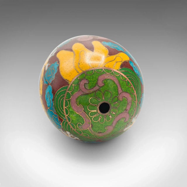 Paint 1970s Small Vintage Chinese Cloisonne Decorative Egg For Sale - Image 7 of 12