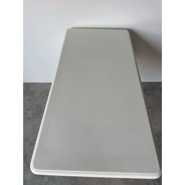 Vintage French Provincial White Painted Foyer Console / Secretary Desk by Auffray & Co. For Sale In Miami - Image 6 of 12