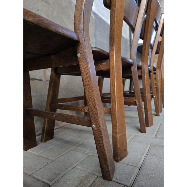 Brutalist Oak Dining Chairs, 1970s, Set of 4 For Sale - Image 17 of 18
