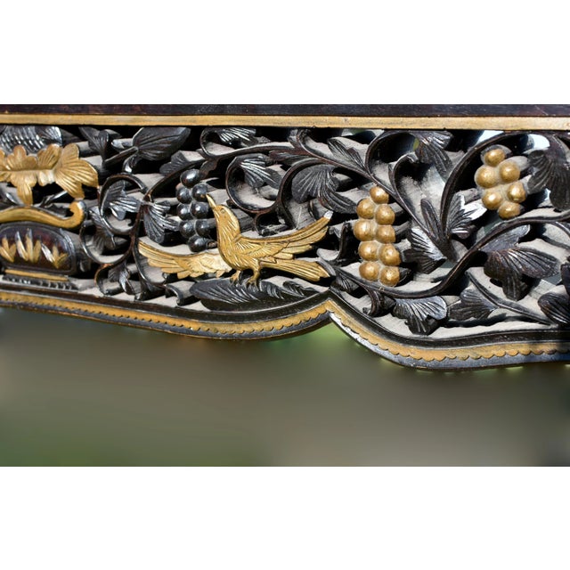 Chinese Mirror With Antique Carving Grapevine Wealth For Sale In Los Angeles - Image 6 of 14