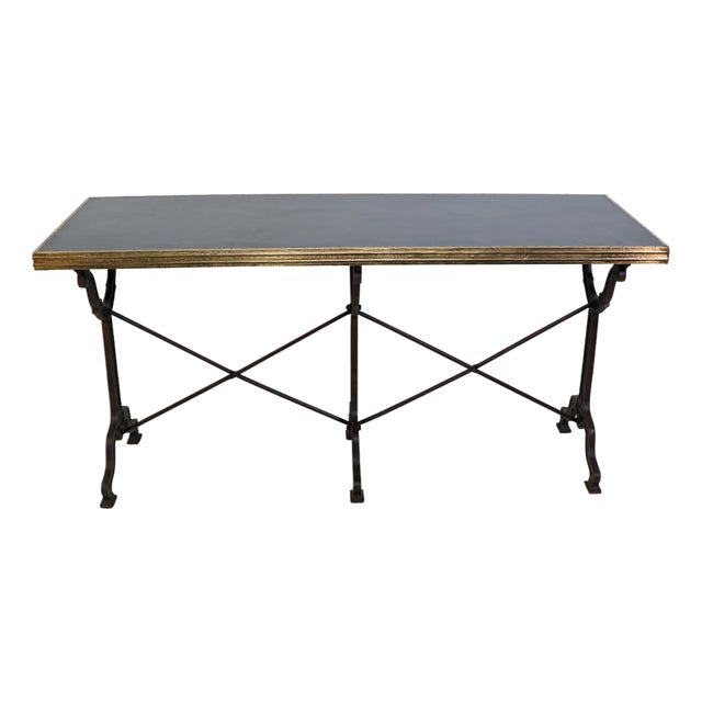 Matthew Izzo Home Avignon Hand Hammered Iron Bistro Dining Table - 63"w For Sale