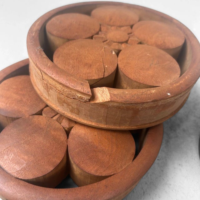 Japanese Wooden Plum Blossom Ornaments, 1920s, Set of 9 For Sale - Image 16 of 17