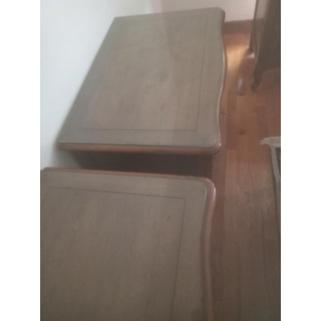 Rare Vintage Henredon Solid Walnut Pair of Nightstands For Sale - Image 12 of 16