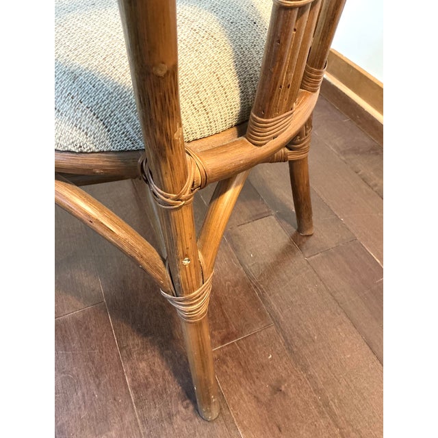 Vintage Coastal Boho Rattan Fan-Back Side Chair For Sale - Image 14 of 17