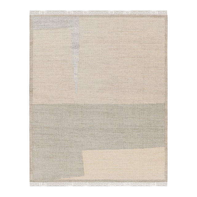Rug & Kilim’s Abstract Flatweave in Beige with Geometric Patterns - 9x12 For Sale
