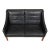 1980s Two Person 2208 Sofa in Patinated Black Leather by Børge Mogensen for Fredericia, 1980s For Sale - Image 5 of 6