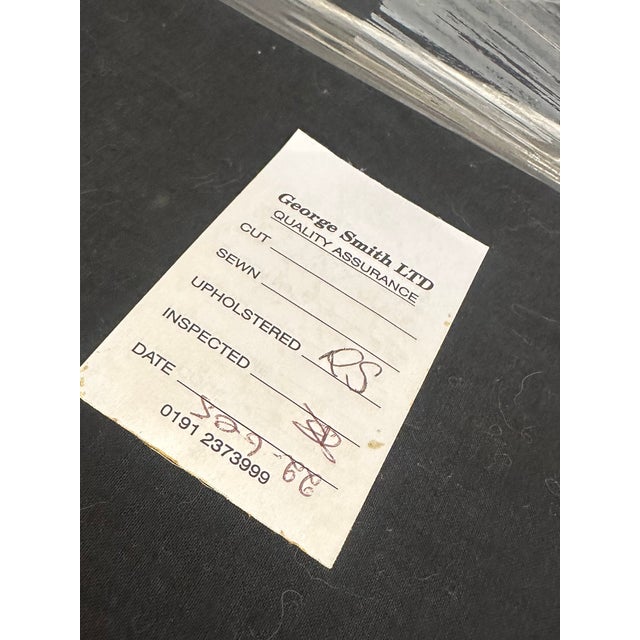 1990s George Smith Edwardian Style Chair and Ottoman For Sale - Image 9 of 10