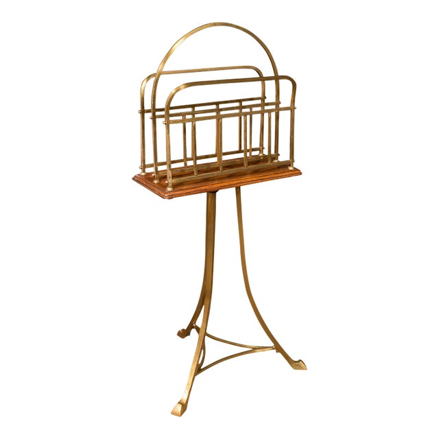 1900s Antique Victorian English Oak Newspaper Stand For Sale