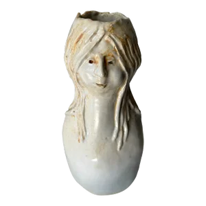 Late 20th Century Vintage Female Figure Sculptural Studio Pottery Vase by Thelma Weeks