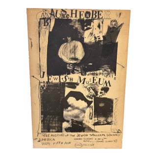 Vintage Robert Rauschenberg Poster for Jewish Museum on Board For Sale