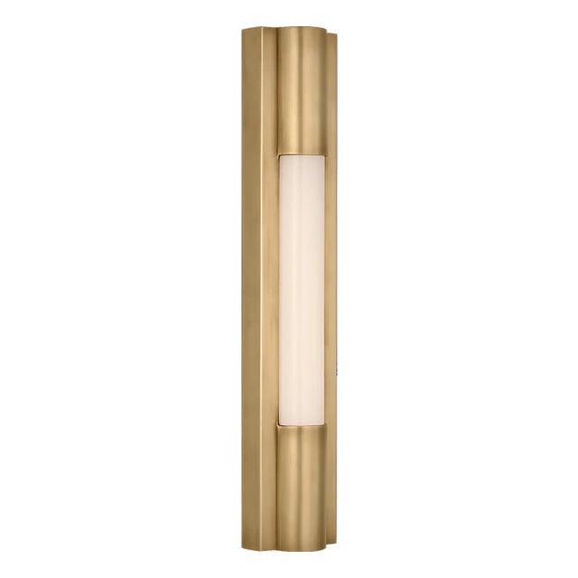 Ellington 16" Slimline Bath Light in Hand-Rubbed Antique Brass with White Glass Designer: Ian K. Fowler Finish: Hand-...