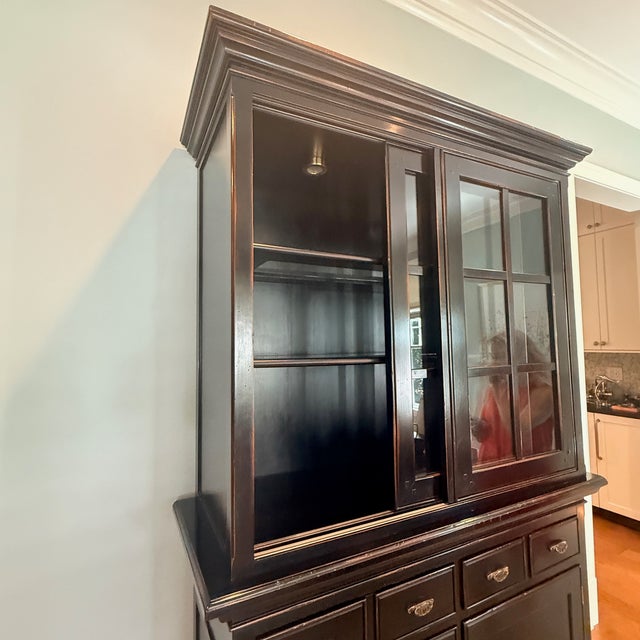 English Two Piece China Cabinet For Sale - Image 13 of 16