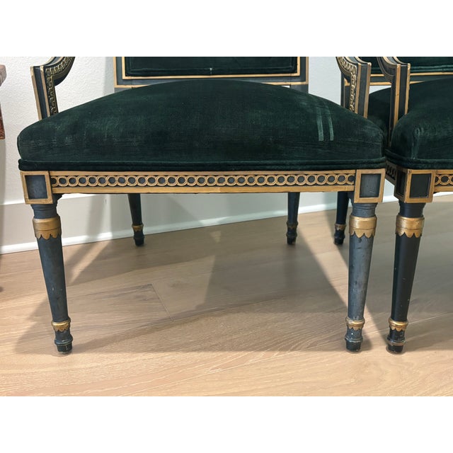 Vintage French Louis XVI Style Square Back Fauteuils - A Pair For Sale - Image 15 of 16