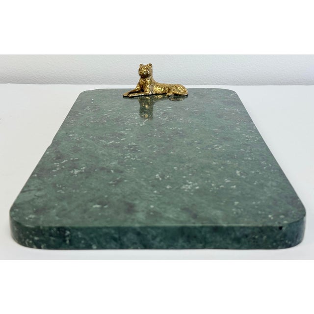 Vintage Marble Cheese Board With Cheetah Handle and Slicer For Sale In Kansas City - Image 6 of 11