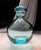 Contemporary Mid 20th Century Moser Glassworks Aqua Culbuto 500-mL Decanter and Four 2-Oz Cordial/Shot Glasses, Lead-Free Crystal - Set of 5 For Sale - Image 3 of 11