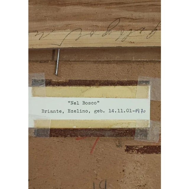 Ezelino Briante, Nel bosco, Oil on Cardboard, Framed For Sale - Image 11 of 12