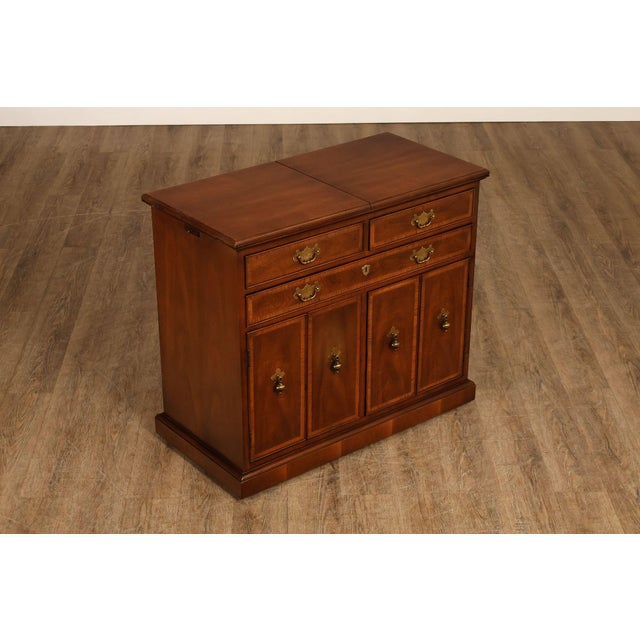 High Quality American Made Walnut Server From The Henredon 18th Century Portfolio Collection Featuring Georgian Style...