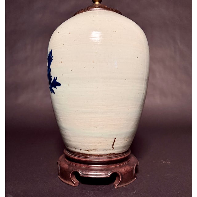 Chinese 19th Century Chinese Celadon, Blue and White Porcelain Lamp For Sale - Image 3 of 8