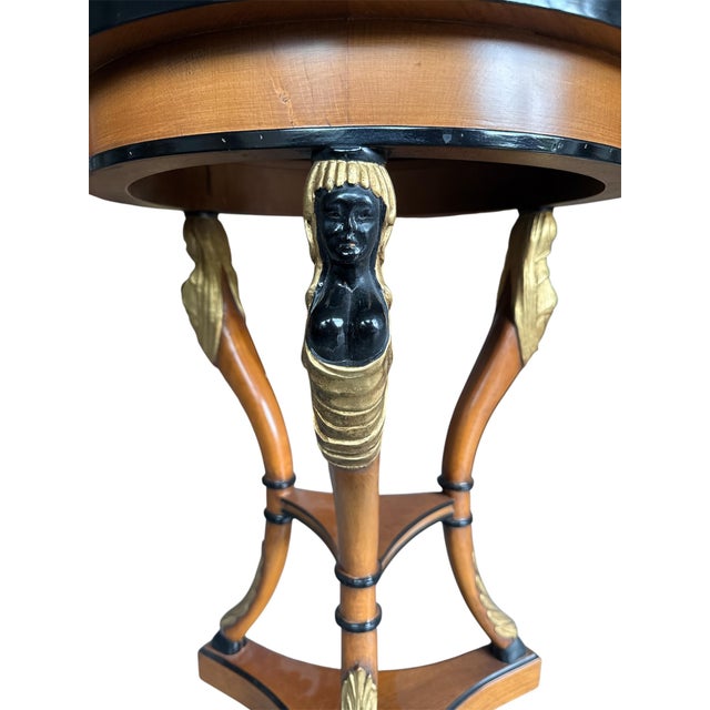 1960s Neoclassical-Style Tripod Accent Table With Marble Top For Sale - Image 9 of 9
