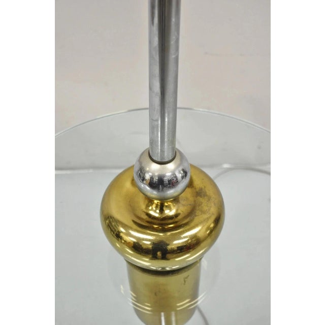 Mid 20th Century Mid Century Modern Space Age Atomic Era Chrome Brass Glass Side Table Floor Lamp For Sale In Philadelphia - Image 6 of 12