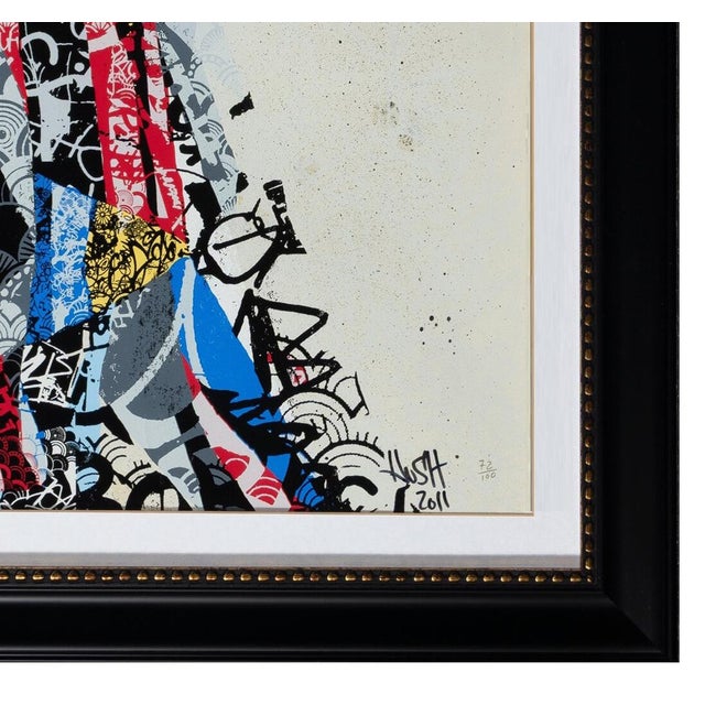 Contemporary Hush, Twin Light, Hand Finished Screen Print, Signed Edition of 100, Framed For Sale - Image 3 of 3