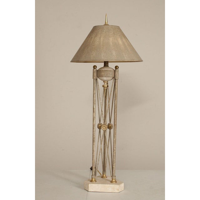 Neoclassical Style Pair of Travertine Table Lamps For Sale In Philadelphia - Image 6 of 12