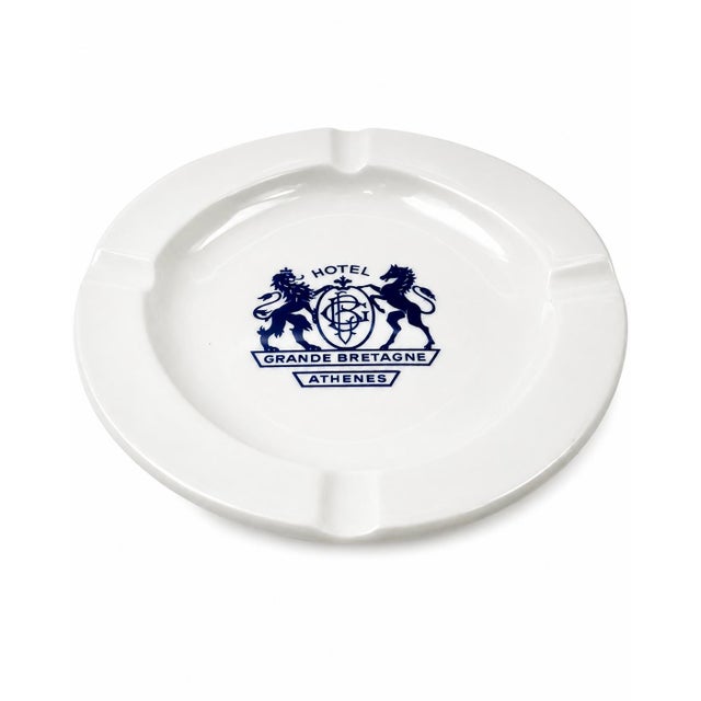 Details: -Vintage Hotel Grande Bretagne Athens ceramic ashtray catchall dish -Center of ashtray features the hotel's logo...