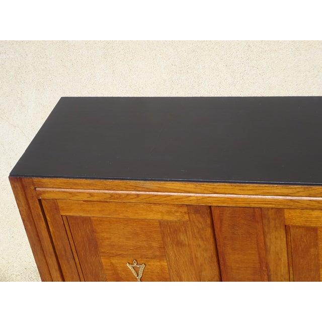 Vintage Oak and Veneer Sideboard with Gilt Handles, 1950s For Sale - Image 14 of 18